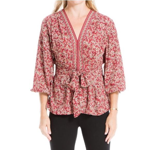 Max Studio | Tops | Max Studio Peplum Blouse Womens Sz Medium Pink ...